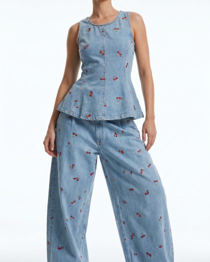 Cherry Denim Set