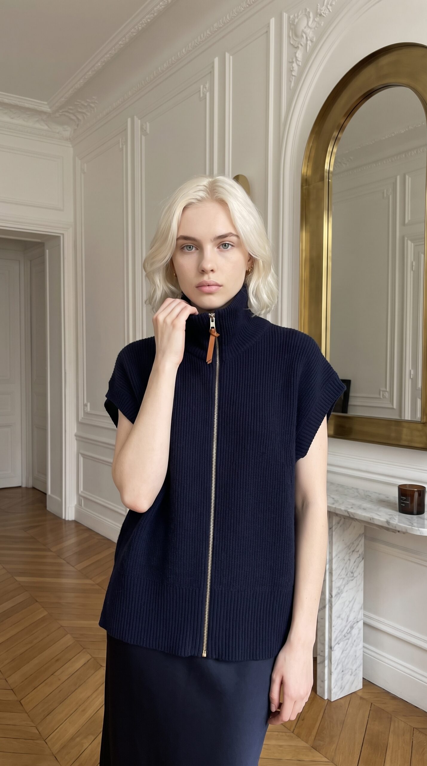 Hermès Mood pletená vesta – Navy Blue