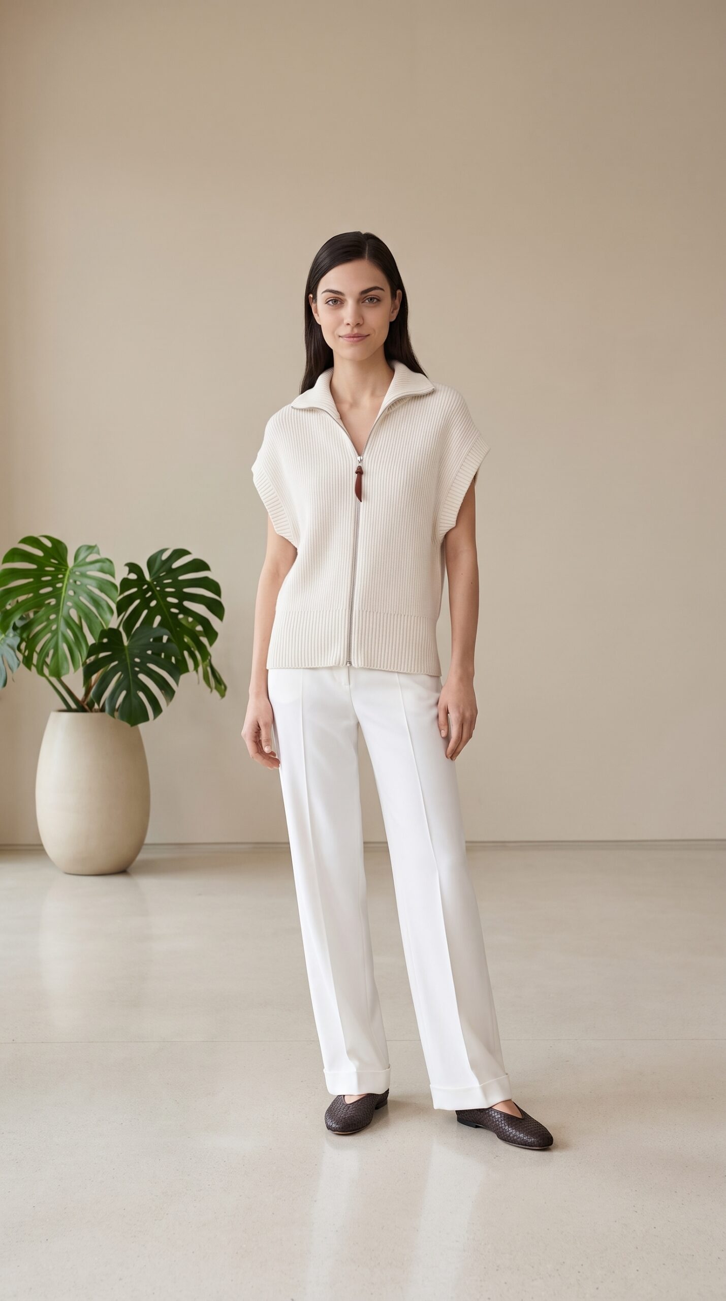 Hermès Mood pletená vesta – Ivory